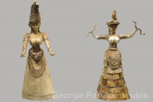 Minoan snake goddess figurines